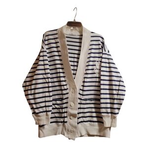 Christian de Castelnau sweater long sleeve striped blue white Med womens